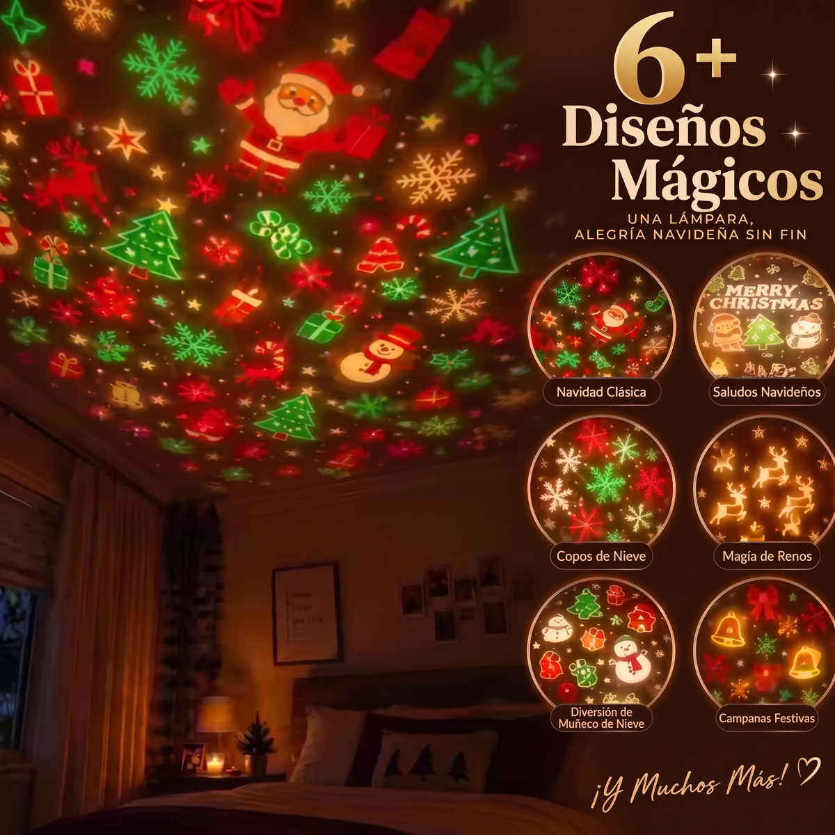 Proyector navideño-6 diseños en 1